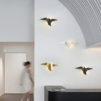 Applique murale moderne LED oiseau en métal